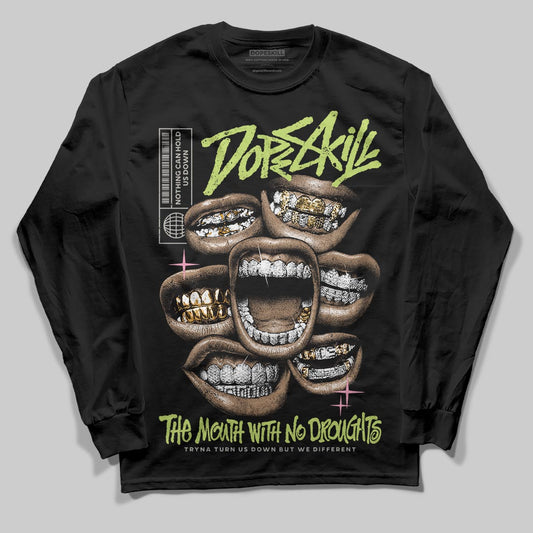Chase B x Travis Scott x Jordan Jumpman Jack DopeSkill Long Sleeve T-Shirt The Mouth With No Droughts Graphic Streetwear - Black