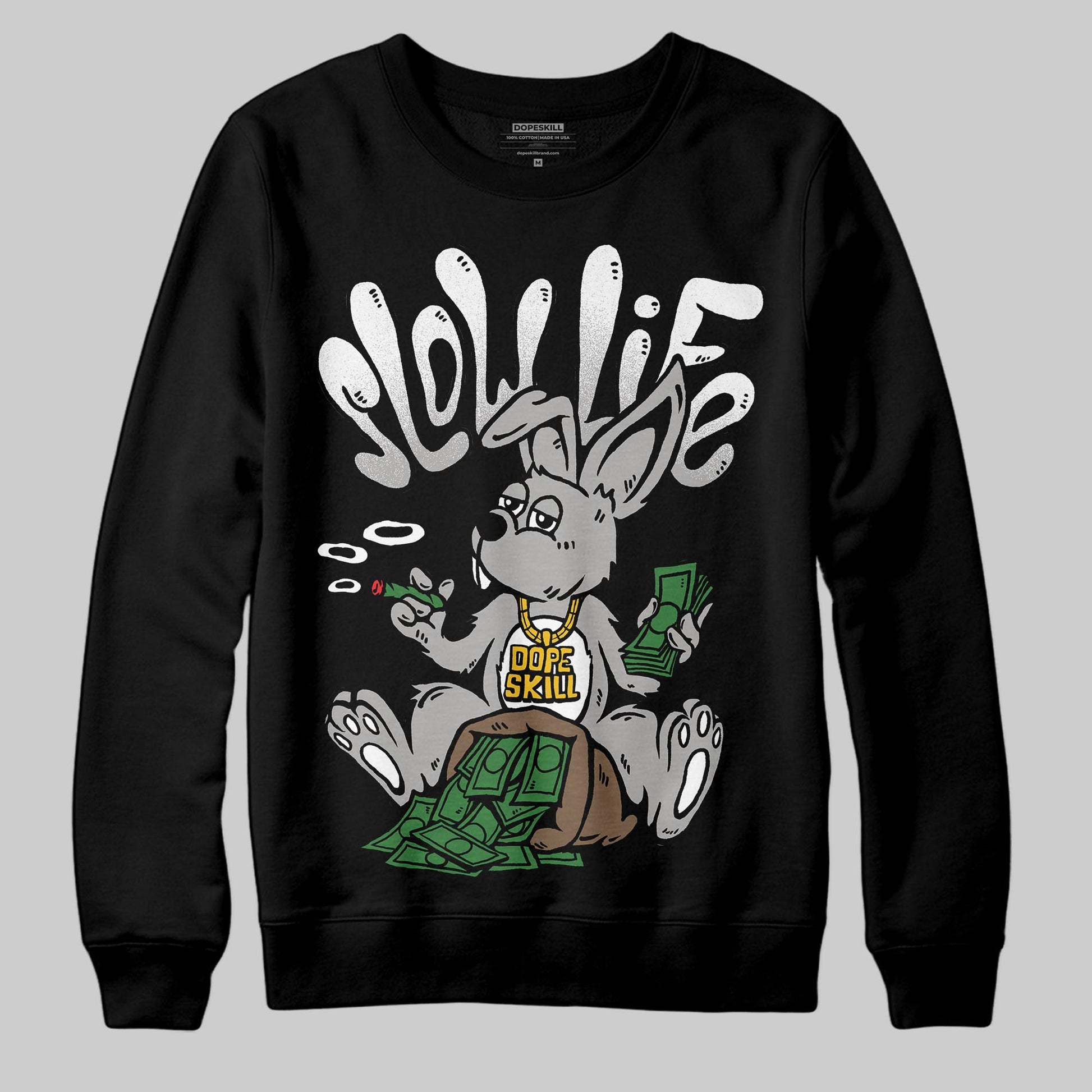 Black and White Sneakers DopeSkill Sweatshirt Slow Life Graphic Streetwear - Black