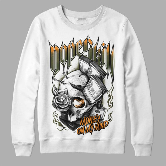 Jordan 5 "Olive" DopeSkill Sweatshirt Money On My Mind Graphic Streetwear - White