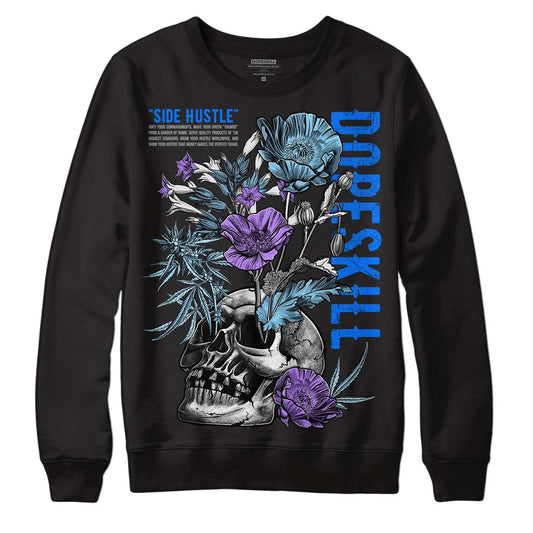 Jordan 7 Retro Chambray DopeSkill Sweatshirt Side Hustle Graphic Streetwear - Black
