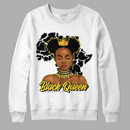 Jordan 4 Tour Yellow Thunder DopeSkill Sweatshirt Black Queen Graphic Streetwear - White