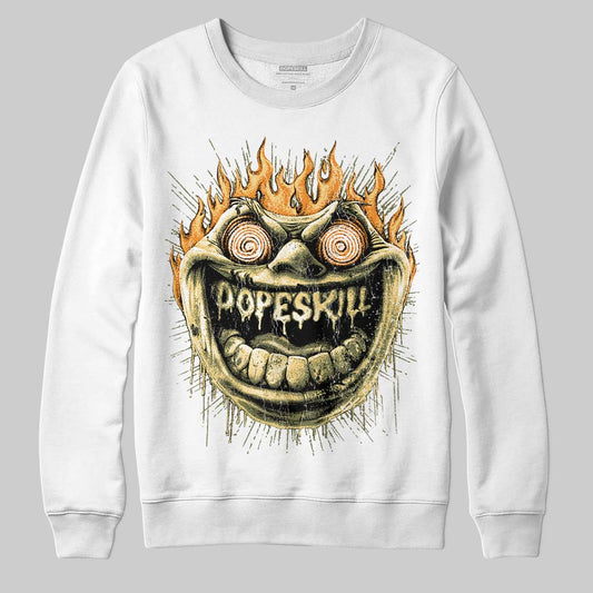 Olive Sneakers DopeSkill Sweatshirt Hellfire Graphic Streetwear - White