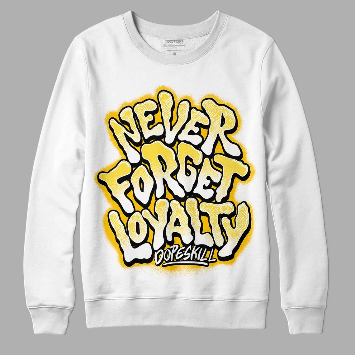 Jordan 11 Low 'Yellow Snakeskin' DopeSkill Sweatshirt Never Forget Loyalty Graphic Streetwear - White