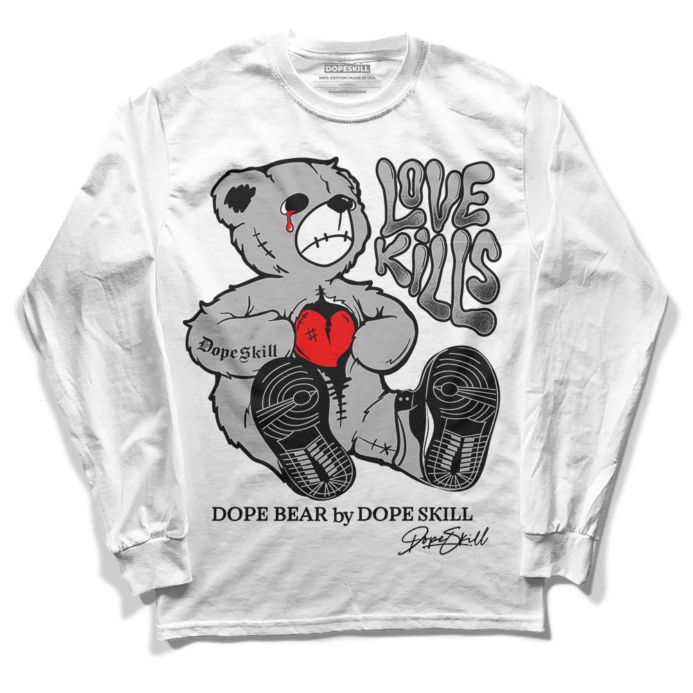Jordan 1 Low OG “Shadow” DopeSkill Long Sleeve T-Shirt Love Kills Graphic Streetwear - White