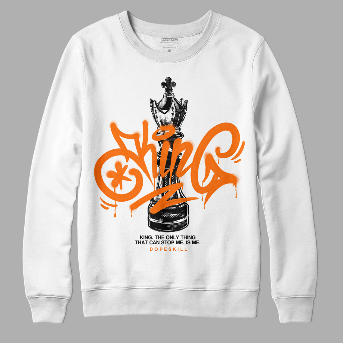 Orange, Black & White﻿ Sneakers DopeSkill Sweatshirt King Chess Graphic Streetwear - White 