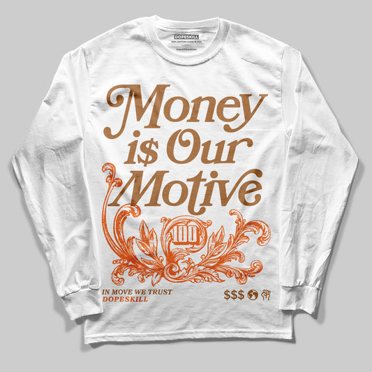 Adidas Samba OG Leopard Pack Preloved Red DopeSkill Long Sleeve T-Shirt Money Is Our Motive Typo Graphic Streetwear - White