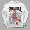 Jordan Spizike Low Bred DopeSkill Long Sleeve T-Shirt Thunder Dunk Graphic Streetwear - White 