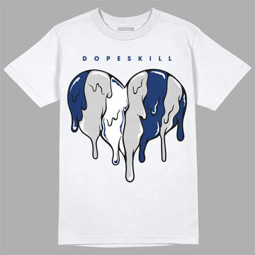 Jordan 13 Retro French Blue DopeSkill T-Shirt Slime Drip Heart Graphic Streetwear - White 