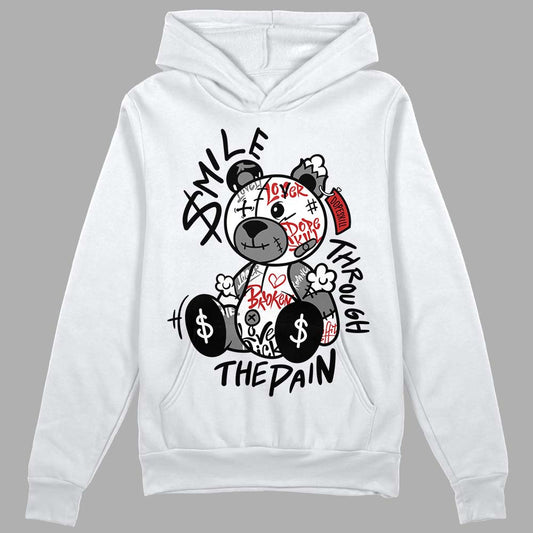 Jordan 1 High OG “Black/White” DopeSkill Hoodie Sweatshirt Smile Through The Pain Graphic Streetwear - White 