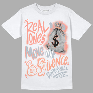 DJ Khaled x Jordan 5 Retro ‘Crimson Bliss’ DopeSkill T-Shirt Real Ones Move In Silence Graphic Streetwear - White 