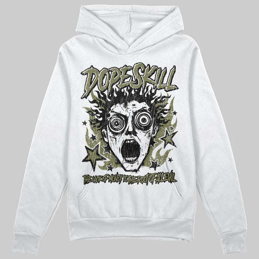 Olive Sneakers DopeSkill Hoodie Sweatshirt Root of Evil Graphic Streetwear - White