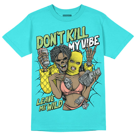 New Balance 9060 “Cyan Burst” DopeSkill Virtual Blue T-Shirt Don't Kill My Vibe Graphic Streetwear