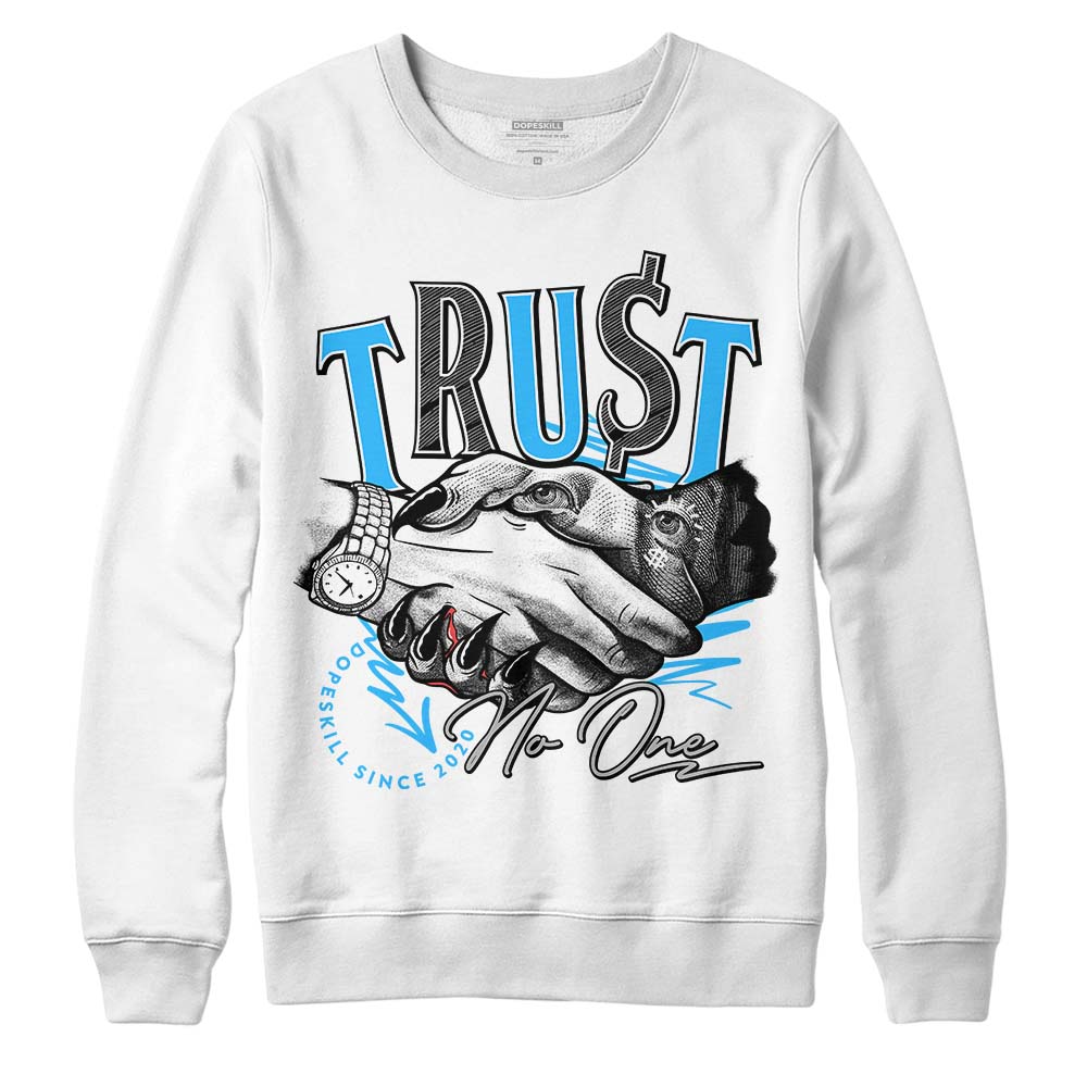 Jordan 2 Low "University Blue" DopeSkill Sweatshirt Trust No One Graphic Streetwear - White 