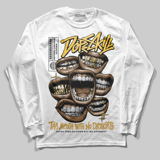 Jordan 12 "Phantom" DopeSkill Long Sleeve T-Shirt The Mouth With No Droughts Graphic Streetwear - White