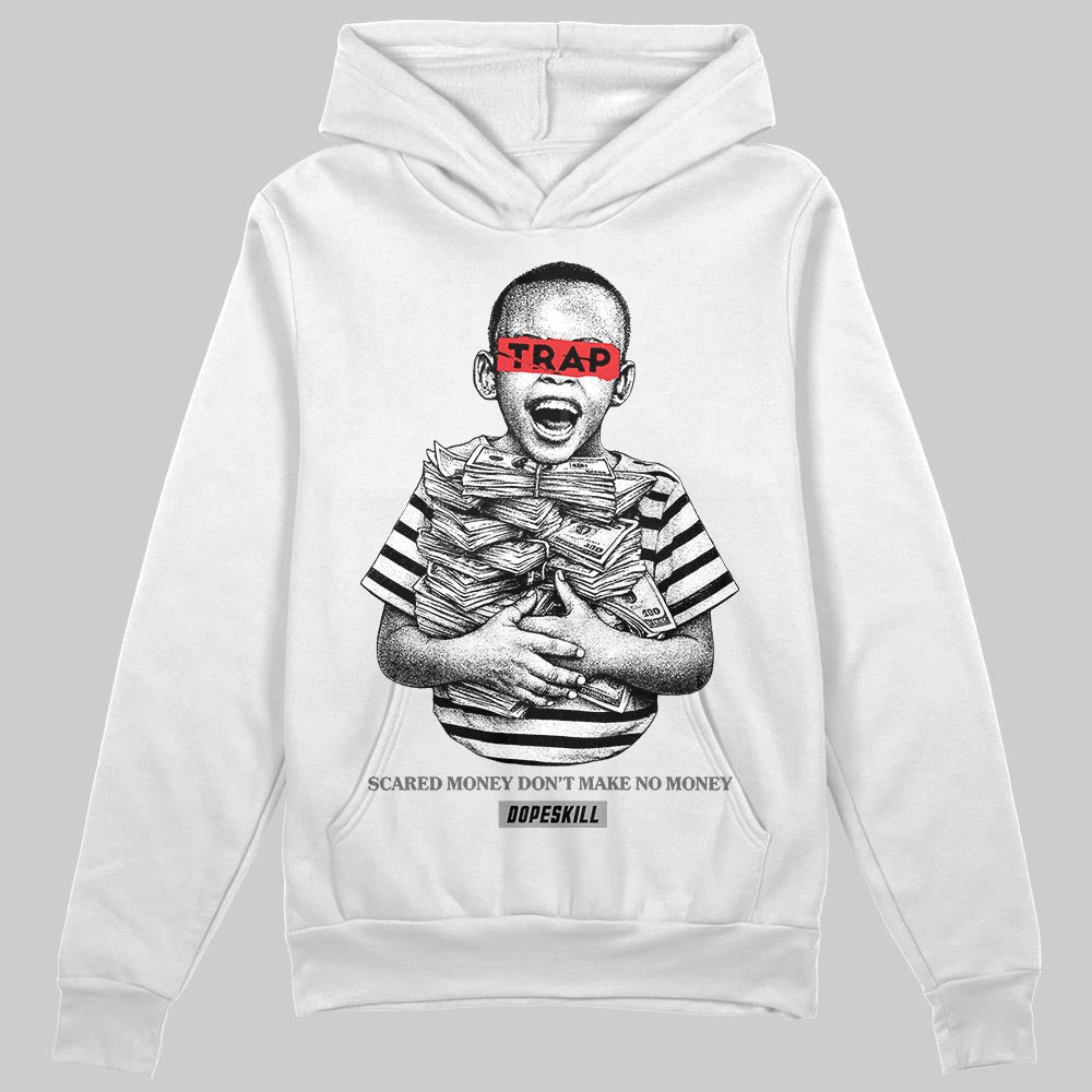 Grey Sneakers DopeSkill Hoodie Scared Money Don't Make No Money Graphic Streetwear - White