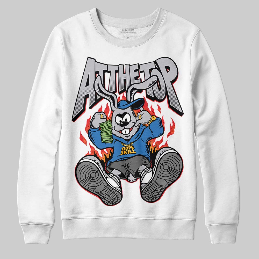 Grey Sneakers DopeSkill Sweatshirt At The Top Graphic Streetwear - White