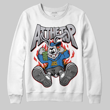 Grey Sneakers DopeSkill Sweatshirt At The Top Graphic Streetwear - White