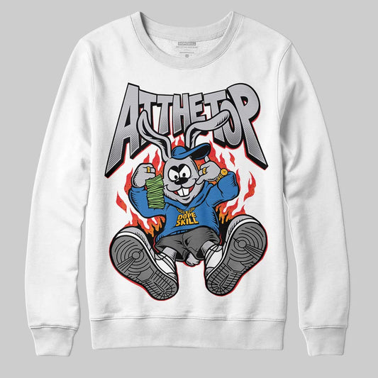 Grey Sneakers DopeSkill Sweatshirt At The Top Graphic Streetwear - White