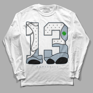 Jordan 13 “Blue Grey” DopeSkill Long Sleeve T-Shirt No.13 Graphic Streetwear - White 