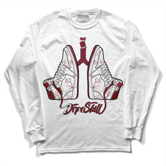 Jordan 1 Retro High '85 OG Metallic Burgundy DopeSkill Long Sleeve T-Shirt Breathe Graphic Streetwear - White