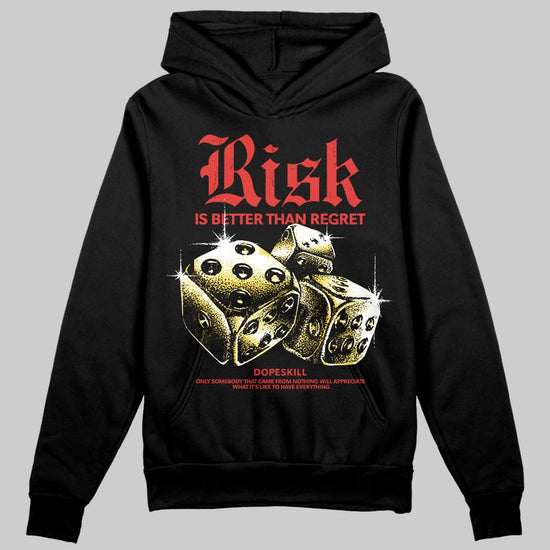 Red Sneakers DopeSkill Hoodie Risk Is Better Than Regret Graphic Streetwear - black