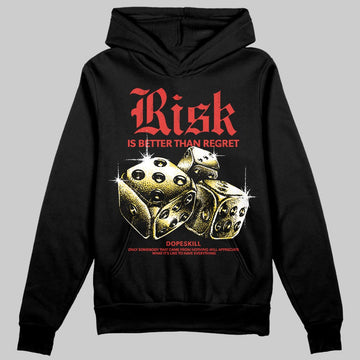 Red Sneakers DopeSkill Hoodie Risk Is Better Than Regret Graphic Streetwear - black