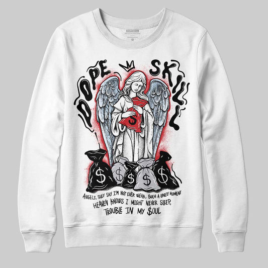 Jordan 5 Retro OG Black Metallic Reimagined DopeSkill Sweatshirt Angels Graphic Streetwear - White 