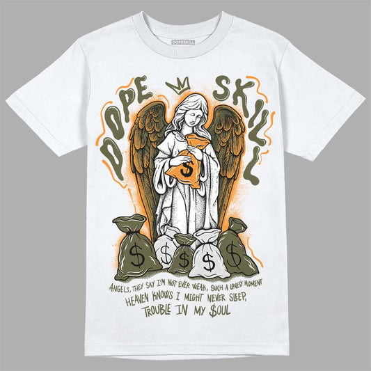 Jordan 5 "Olive" DopeSkill T-Shirt Angels Graphic Streetwear - White 