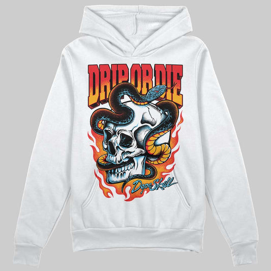 Red Sneakers DopeSkill Hoodie Drip or Die Graphic Streetwear - White