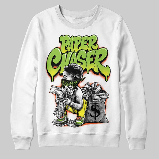 Neon Green Sneakers DopeSkill Sweatshirt Paper Chaser Boy Graphic Streetwear - White