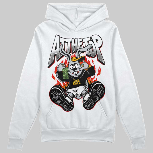Black and White Sneakers DopeSkill Hoodie Sweatshirt At The Top Graphic Streetwear - White 
