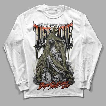 Olive Sneakers DopeSkill Long Sleeve T-Shirt Life or Die Graphic Streetwear - White