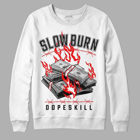 Jordan 1 Retro High OG "Satin Bred" DopeSkill Sweatshirt Slow Burn Graphic Streetwear - White