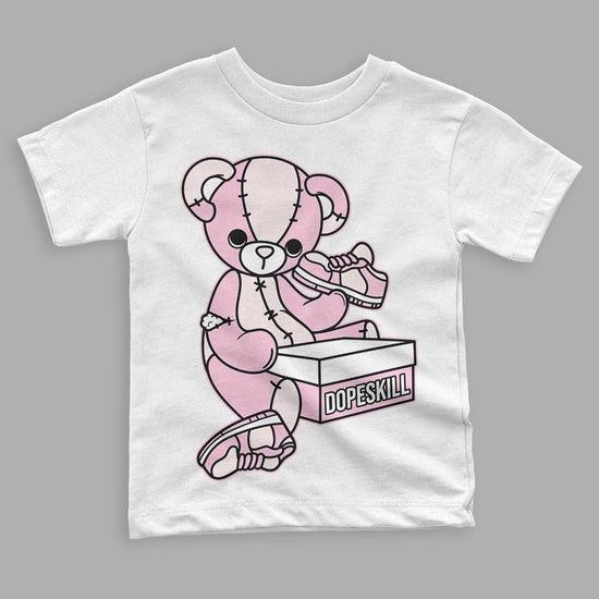 Dunk Low LX Pink Foam DopeSkill Toddler Kids T-shirt Sneakerhead BEAR Graphic Streetwear - White