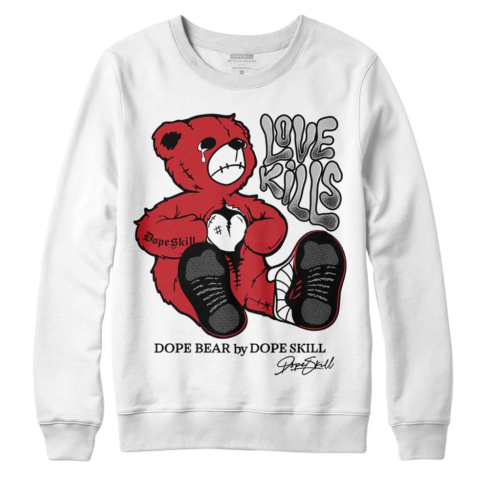 Jordan 12 “Red Taxi” DopeSkill Sweatshirt Love Kills Graphic Streetwear - White