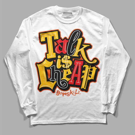 Yellow Sneakers DopeSkill Long Sleeve T-Shirt Talk Is Chip Graphic Streetwear - White