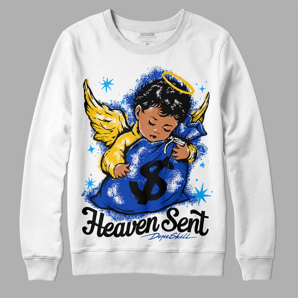 Jordan 14 “Laney” DopeSkill Sweatshirt Heaven Sent Graphic Streetwear - White