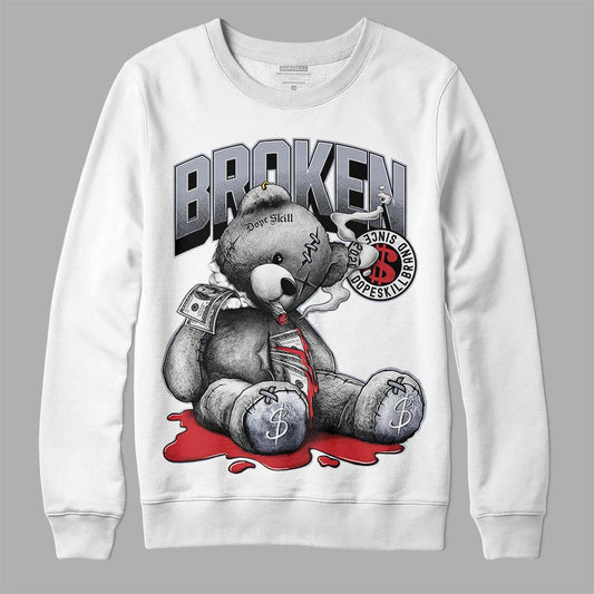 Jordan 4 “Bred Reimagined” DopeSkill Sweatshirt Sick Bear Graphic Streetwear - White