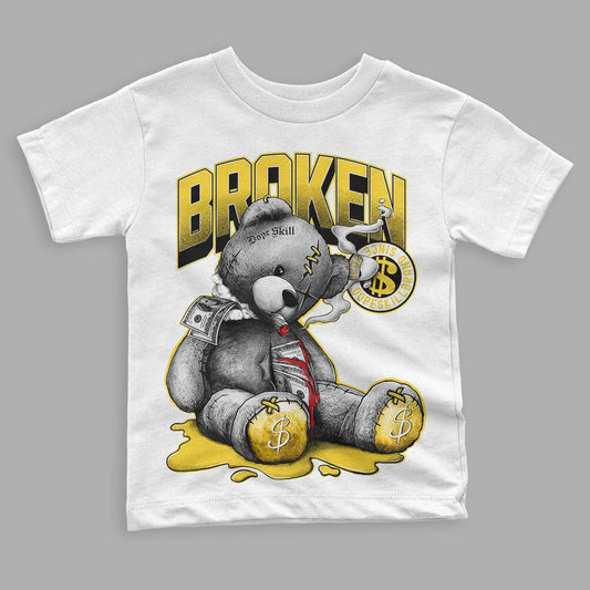 Jordan 4 Tour Yellow Thunder DopeSkill Toddler Kids T-shirt Sick Bear Graphic Streetwear - White