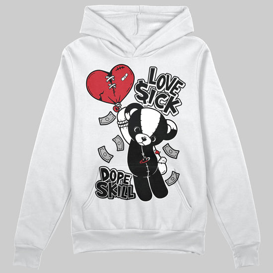 Jordan 11 “Bred Velvet” DopeSkill Hoodie Sweatshirt Love Sick Graphic Streetwear - White