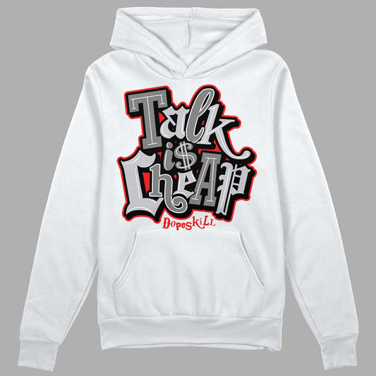 Grey Sneakers DopeSkill Hoodie Sweatshirt Talk Is Chip Graphic Streetwear - White 