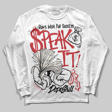 Jordan 4 “Flight Club” DopeSkill Long Sleeve T-Shirt Speak It Graphic Streetwear - White 