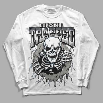 Jordan 6 Retro Cool Grey DopeSkill Long Sleeve T-Shirt Trapped Halloween Graphic Streetwear - White