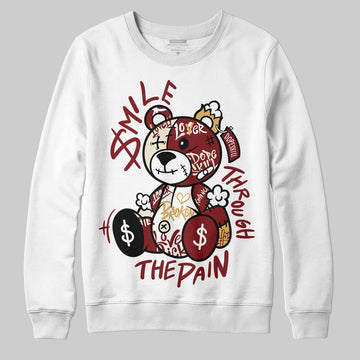 Dunk Low SE Sisterhood Sail Team Red W DopeSkill Sweatshirt Smile Through The Pain Graphic Streetwear - WHite