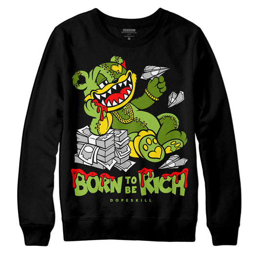 Dunk Low 'Chlorophyll' DopeSkill Sweatshirt Born To Be Rich Graphic Streetwear - Black