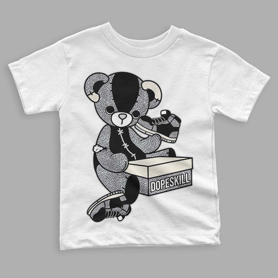 Jordan 1 Retro Low OG Black Cement DopeSkill Toddler Kids T-shirt Sneakerhead BEAR Graphic Streetwear - White