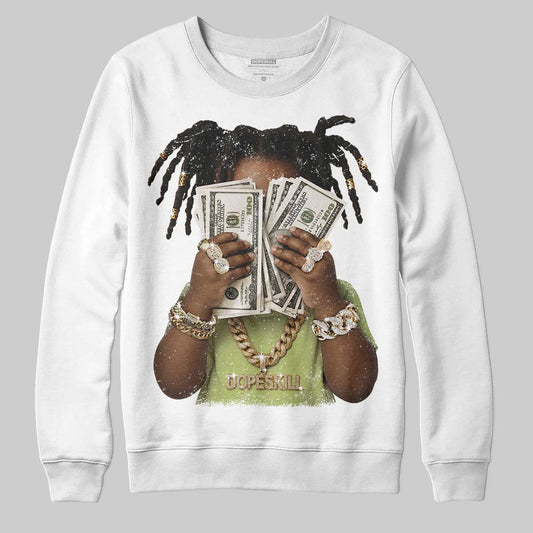 Jordan 5 “Luminous Green” DopeSkill Sweatshirt Rich Youth Graphic Streetwear - White