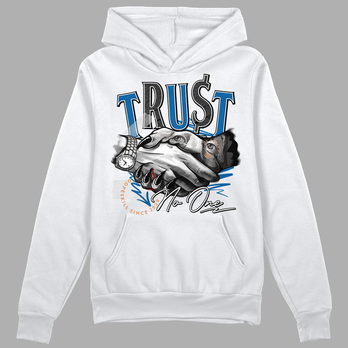 Jordan 3 Retro Wizards DopeSkill Hoodie Sweatshirt Trust No One Graphic Streetwear - White