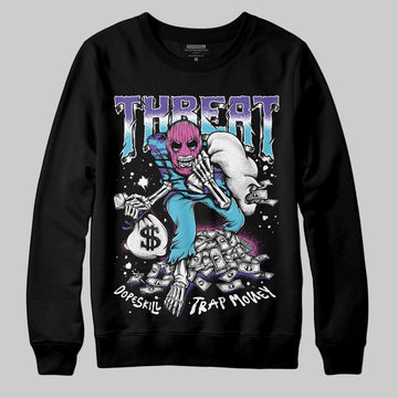 Jordan 8 Retro 'Aqua' 2025 DopeSkill Sweatshirt Threat Graphic Streetwear - Black