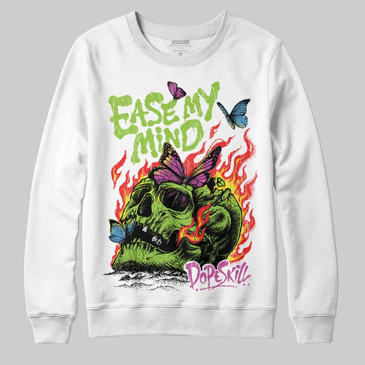 Neon Green Sneakers DopeSkill Sweatshirt Ease My Mind Graphic Streetwear - White